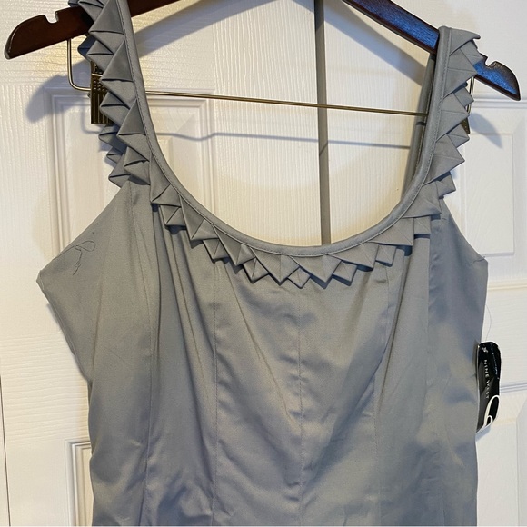 NWT Nine West Dew Drop Fit & Flare Silver Tank Dress Size 12 - Picture 9 of 15